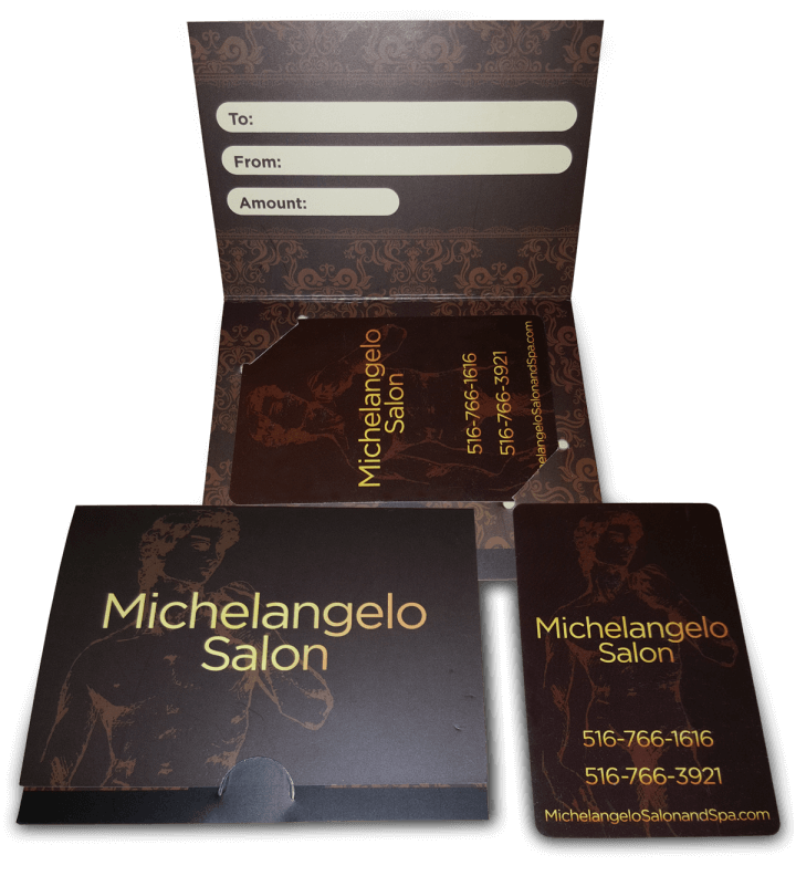 Gift certificates at Michelangelo Salon and Spa